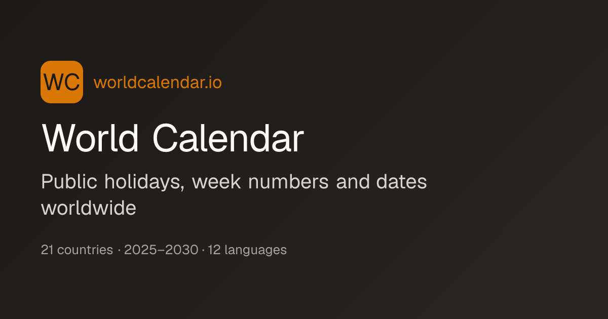 Today · World Calendar